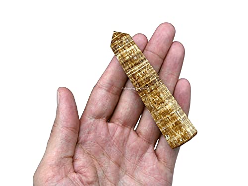 Image of Amazing Gemstone Aragonite Crystal Towers ~ Natural Healing Crystal Point Obelisk for Reiki Healing and Crystal Grid (3 inch to 4 inch INCH)