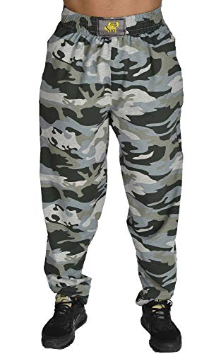 Big SM Sportswear MUSCLEWEAR Uomo Culturismo Pantaloni Tuta da Ginnastica Palestra Bodybuilding 1133 Verde L