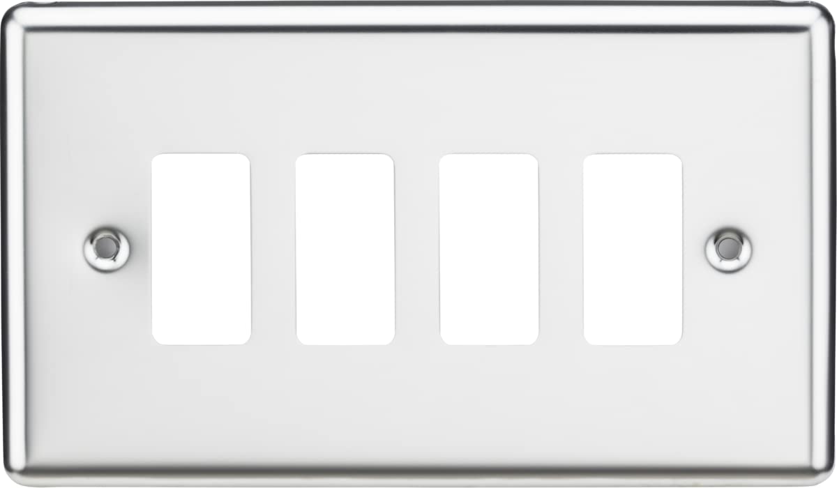 4G Grid Faceplate - Rounded Edge Polished Chrome