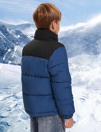 Flygo Boys Girls Puffer Jacket Kids Winter Coat Water-Resistant Warm Colorblock Quilted Bubble Puffy Jackets Coats3