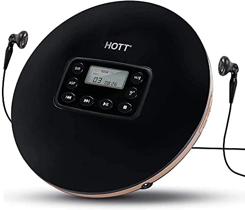 HOTT Bluetooth 5.0 Lecteur de CD Portable Rechargeable, lecteurs de CD de disques de Musique personnels Anti-Choc Bluetooth personnels CD Compact Walkman pour Enfants, étudiants et Adultes Cover