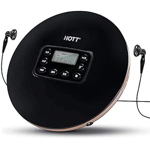 HOTT 711T Tragbar CD Player Bluetooth 5.0 – Wiederaufladbarer tragbarer discman mp3 cd Player – Reisen und im Auto mit…