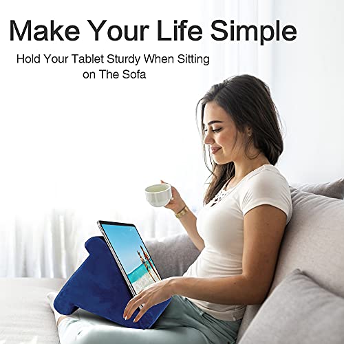 XOCOY Tablet Stand Pillow, Multi-Angle Soft Pillow Lap Stand, Book Couch Pillow Stand, Tablet Wedge Holder, Portable Triangle Tablet Stand for Tablets, eReaders, Smartphones, Books(Navy) - Image 5