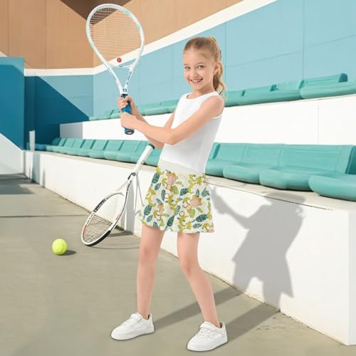 visesunny Girl's Golf Skirt Athletic Funny Banana Monkey Tennis Skort Sport Activewear with Double Layer Pockets2