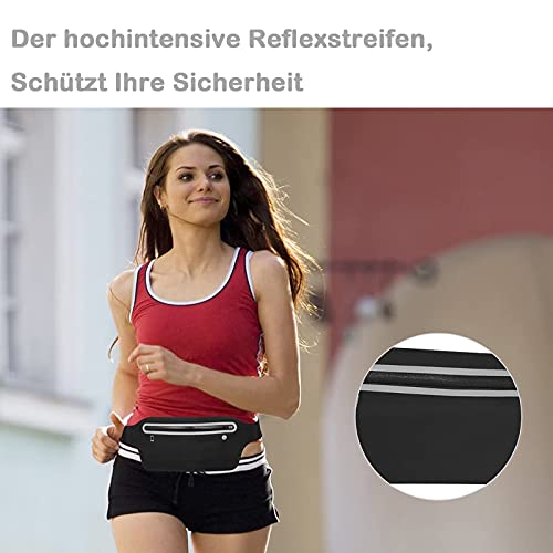 CareHabi - Hüfttasche, wasserdichte Sport Bauchtasche, Laufgürtel Damen Herren für Handy,leichte,verstellbare Lauftasche mit Reißverschluss, Joggen, Fitness und Outdoor-Aktivitäten