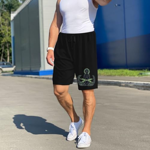 Veterans Owned EOD Badge Pajama Shorts for Men, Men's Pajama Bottoms, Sleepwear for Summer4
