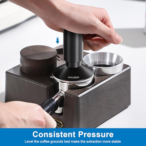 Image of XIXUBX 2-in-1 Espresso Tamper & Magnetic WDT Tool, 51mm Spring Loaded Tamper with Corrugated Base & Cover, Anodized Aluminum Handle, Fits XIXUBX and Other 51mm Portafilter Espresso Machines