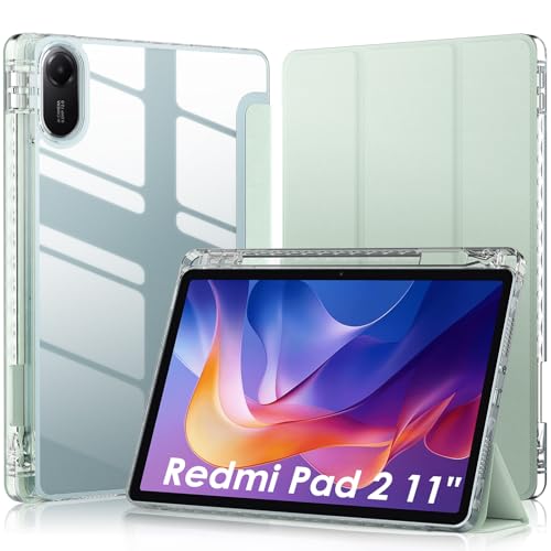 Hülle Kompatibel für Xiaomi Redmi Pad 2 11 Zoll WD&CD Ultra Dünn Leder Schutzhülle mit Standfunktion Kompatibel für Xiaomi Redmi Pad 2 11 Hellgrün