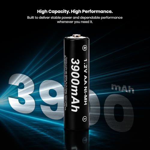 Image of Simpex AA 3900mAh Rechargeable Batteries, Ready to use and Comes with the Pack of 4 (Black Edition)