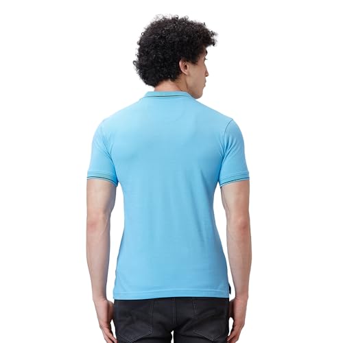 Image of Raymond Contemporary Fit Pure Cotton Solid Pattern Polo Neck Casual T-Shirt