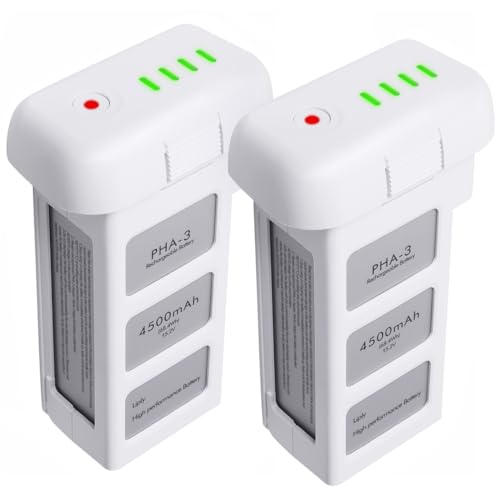 Satonaka Phantom 3 Battery 2 Pack, 4500mAh 15.2V Upgraded Intelligent Flight Battery for DJI Phantom 3 Standard/3 Pro/3 Advanced/3 4K/3 SE Drone