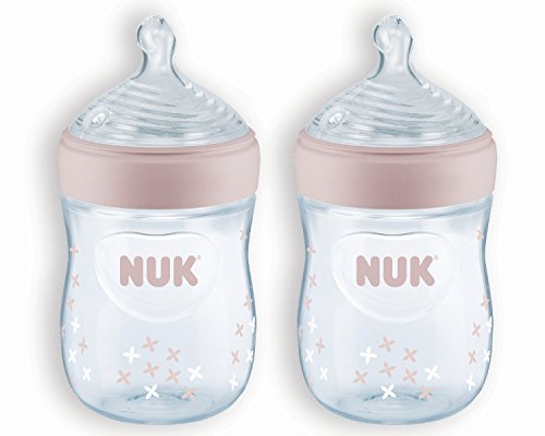 Image of NUK Simply Nautral Baby Bottle, Pink, 5 Ounce (Pack of 2)