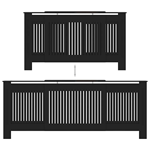 Cubierta para radiador de MDF negro de 205 cm de longitud 7