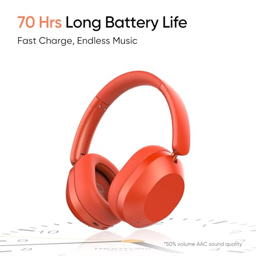 Image of realme TechLife Studio H1 Over The Ear Over Ear Wireless Headphone with 70Hours Playtime 360 Spatial Audio, 40mm Drivers, 80ms Superlow Latency, 43 dB Adaptive ANC-Red