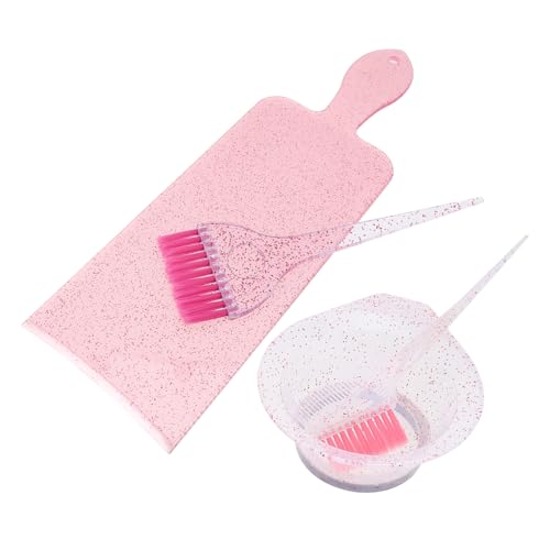 CTIRCHIU Haarfärbe Satz Pinsel Schüssel Mittelgroß Mit Doppelseitigem Pinsel Kamm Für Heimgebrauch Rosa Schimmerndes Mischschalen Satz Zur Farbapplikation