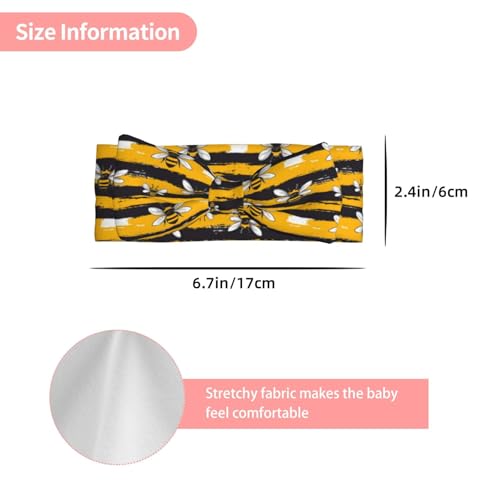 Black Yellow Striped Bee Print Baby Girl Bows Headbands Baby Girls Newborn Headbands Infant Toddlers 0-6 Months3