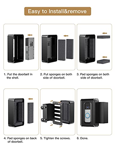 Dg-Direct Anti-Theft Doorbell Mount,Video Doorbell Door Mount For Home Apartment Office Room Renters, Fit For Most Kind Brand Of Video Doorbell (Black) #TOP5