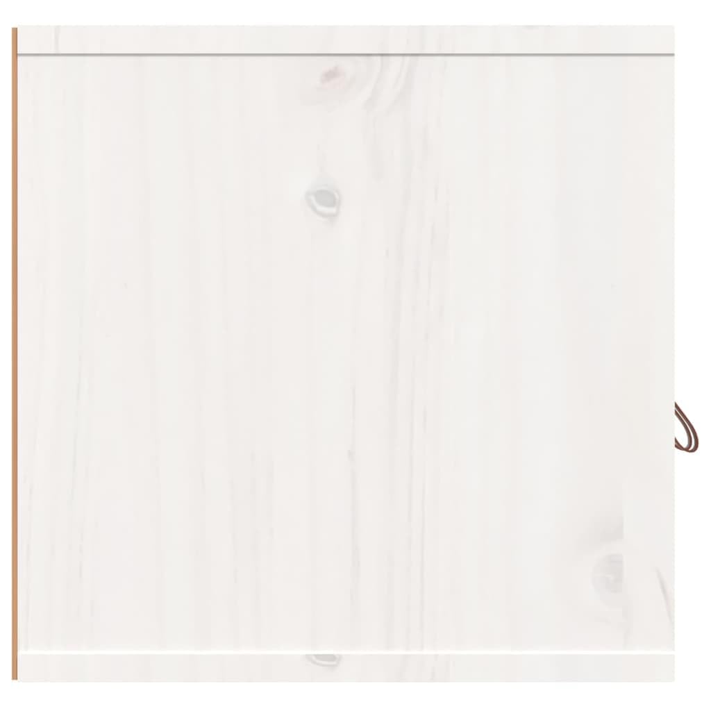 Wandregal Weiß 60x30x30 cm aus Massivholz Kiefer Modernes Design Wandboard mit 60 kg Tragkraft platzsparendes Hängeschrank für Wohnzimmer Küche Bad und Flur