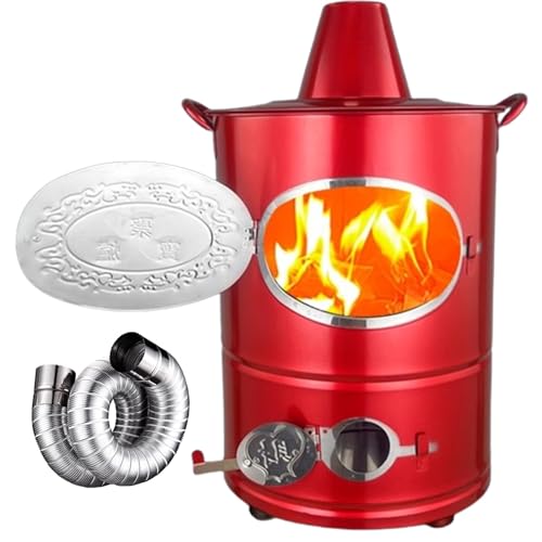 Barril para quemar basura al aire libre, barril para quemar basura, jaula para quemar de acero inoxidable 410 con conducto de escape de humo de 2 m, jaula para quemar basura para patio, interior,
