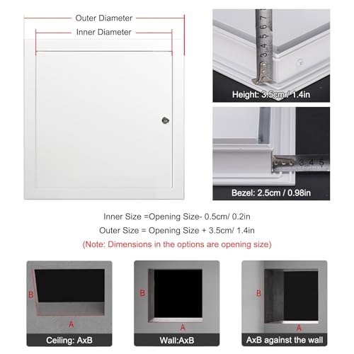 Escotilla de inspección de fontanería panel con cerradura para techo y pared 7
