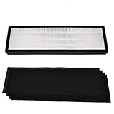 HQRP True HEPA Filter B with 4-Pack Carbon Filters compatible with GermGuardian AC4800 AC4820...