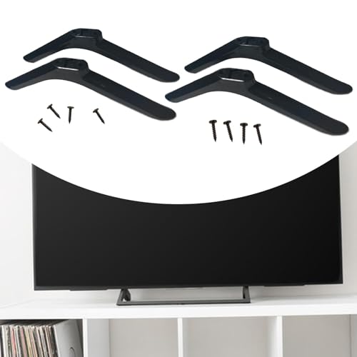 Image of TV Stand Legs | Sturdy Table Top TV Pedestal Base | Universal Support for 24-32 Inch Televisions | Durable PP Material, 19cmx5cmx1.6cm