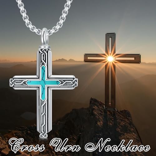 Collier urne funéraire croix en argent 925 ROMANTICWORK pour cendres - 2