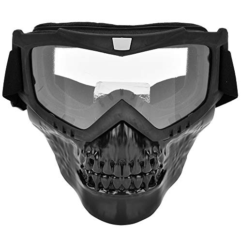 Alomejor Casco de La Motocicleta Gafas Máscara Facial de La Motocicleta con Gafas Protección UV Montar Gafas (Transparent)