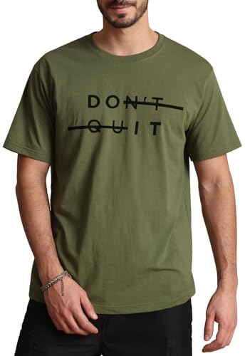 Aiyino Men's Graphic Tees Short Sleeve Don't Quit Letter Print Top Crewneck Casual Regular T-Shirt for Men