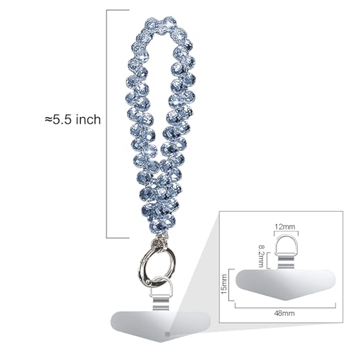 Image of TENOC Beaded Phone Wrist Strap, Blue
