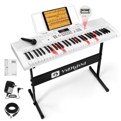 Image of Vangoa Electric Piano Keyboard 61 Light Up Key with Stand for Beginners