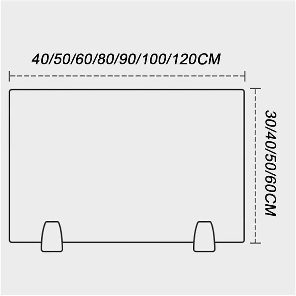 Panel de pared divisor de escritorio de oficina, pantalla de privacidad de acrílico esmerilado con abrazaderas de montaje, división de mesa para estudiantes, personal, bibliotecas, centros de llamadas