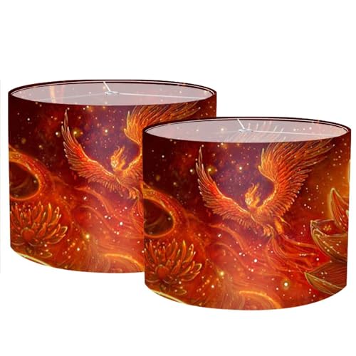 Image of Nuxovilar Lamp Shades Set of 2, 13 inch Top x 13 inch Bottom x 10 inch High (Spider)