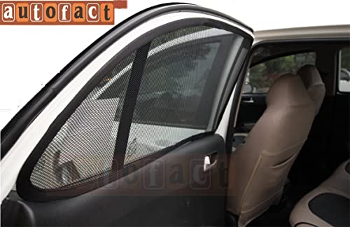Image of Autofact Magnetic Car Sunshades Compatible with Mahindra Xuv 700 (Set of 4) - Easy Installation, UV Protection, Keeps Car Cool (Front 2 with Zippers for Easy Access, Rear 2 Without Zippers)