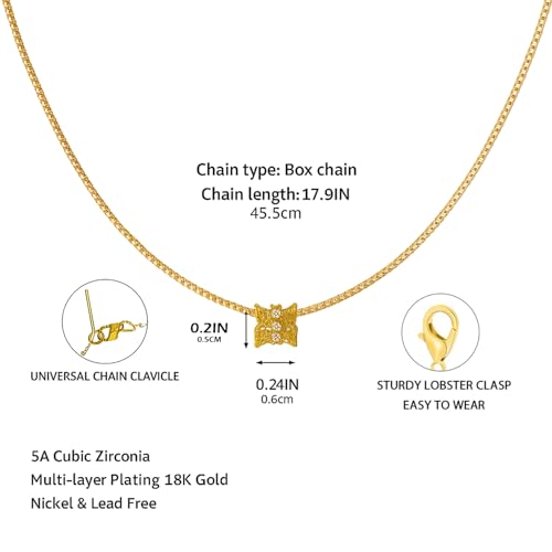 14K Gold Plated Oval Pendant Necklace for Women – Lucky LuLuTong Style with Cubic Zirconia, Hypoallergenic, Elegant Jewelry Gift2