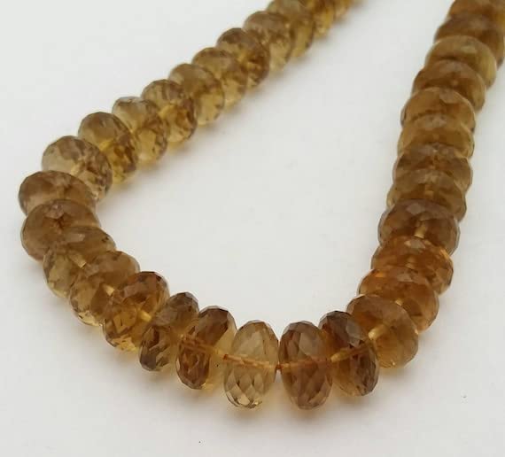 Quartz bière perles facettées rondelles 8-11 mm pour création bijoux de lithothérapie