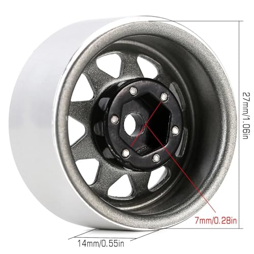 Roue à verrouillage à billes 1.0 anti-renversement pour crawler Axial SCX24 TRX4M - 7