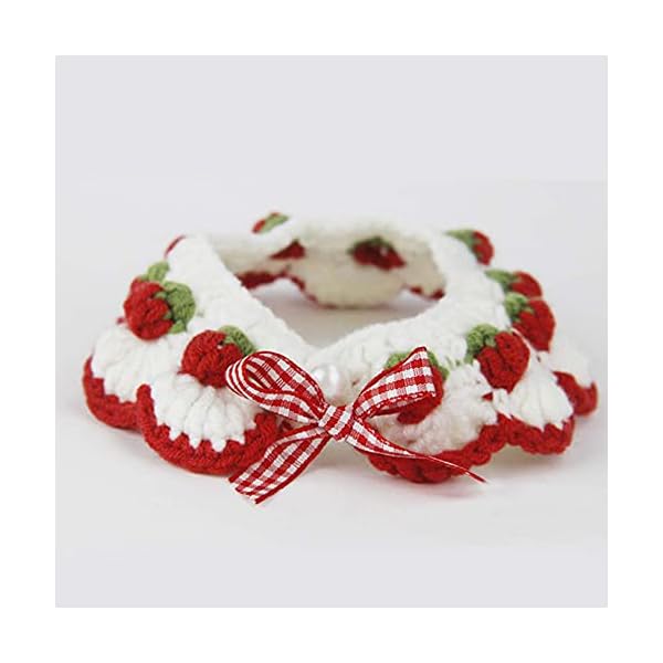 Cat collar breakaway kitten collar with cute bow tie and strawberry pattern comfortable for kitty and some puppies (s) - image 8