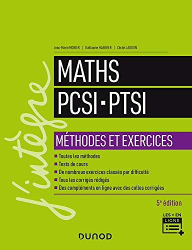 Télécharger Maths PCSI-PTSI - Méthodes et exercices - 5e éd. Gratuit