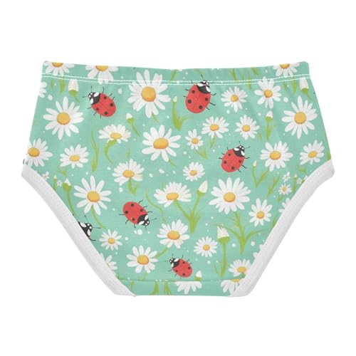 Wusikd Ladybugs Girls' Underwear Cotton Daisies Girls Briefs Soft Toddler Underwear 2T2