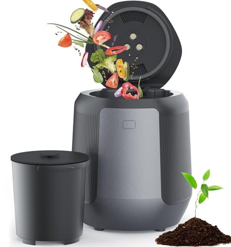 Seyanke Electric Kitchen Composter, 4.2L Smart Countertop Food Recycler with Charcoal Filter, Indoor Compost Bin for Home Food Waste, Quiet Operation & Easy Cleaning, Eco-Friendly Compost Maker