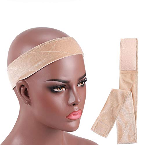VTAOZI Velvet Wig Grip Band Adjustable Comfort Elastic Wig Grip Headband for Women (Beige)