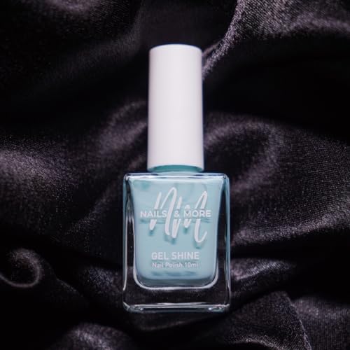 Image of Nails & More Light Blue Nail Polish, Argan Oil-Infused Gel Shine, Cool Blue Nails, Refreshing Look | 10ml