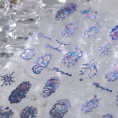 Dajijiyou DAJIJIYOU535 5D Embossed Ocean Theme Nail Stickers thumb #4