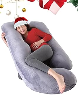 Trongle Pregnancy Pillow with Velvet Cover, 53in 100% Cotton U-Shape Maternity pillow for sleeping, Detachable &Washable Full Body Pillow for Pregnant Women with Ergonomic Design, Pregnant Gift