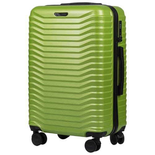 Wings Koffer Hartschale | 65,5 x 43 x 26 cm Groß Reisekoffer & Trolleys | Green Ultraleicht Rollkoffer mit Rollen | Koffer Trolley Handgepäck | Hartschalenkoffer Mit Schloss | für Flugzeug