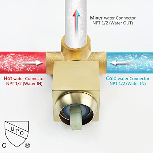 Brushed Gold Ceiling Shower System Shower Faucet Ggstudy Bathroom Luxury Rain Mixer Shower Combo Set Rainfall Shower Head System 10 Inch With Valve And Trim #TOP5