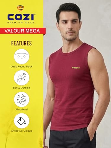 Image of Lux Cozi Men's Cotton Modern Fit Vest (Pack of 6) (Prints May Vary)