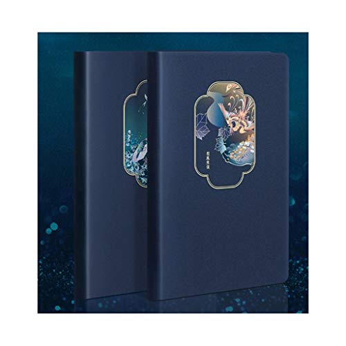 Cuadernos Retro fresca pequeña portátil, Papel Premium grueso forrado Diario, Tapa dura de la piel diario, for Ministerio del Interior Escuela de Escritura Toma de Notas blocs de notas ( Color : A+B )