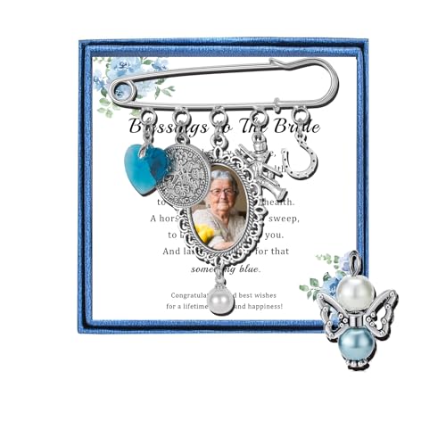 Image of Something Blue Gifts for Bride to Be Bridal Shower Gifts Charm Wedding Pin for Her Wedding Keepsake Brooch